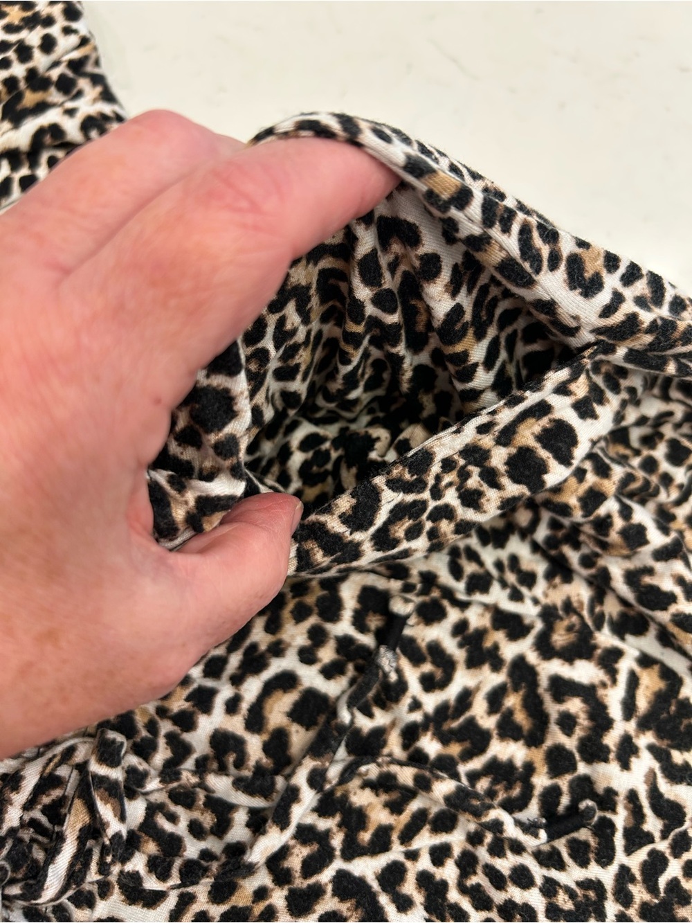 Women's Leopard Print Pajama Set - Taupe & Black Sleep Top and Pants - Picture 10 of 10